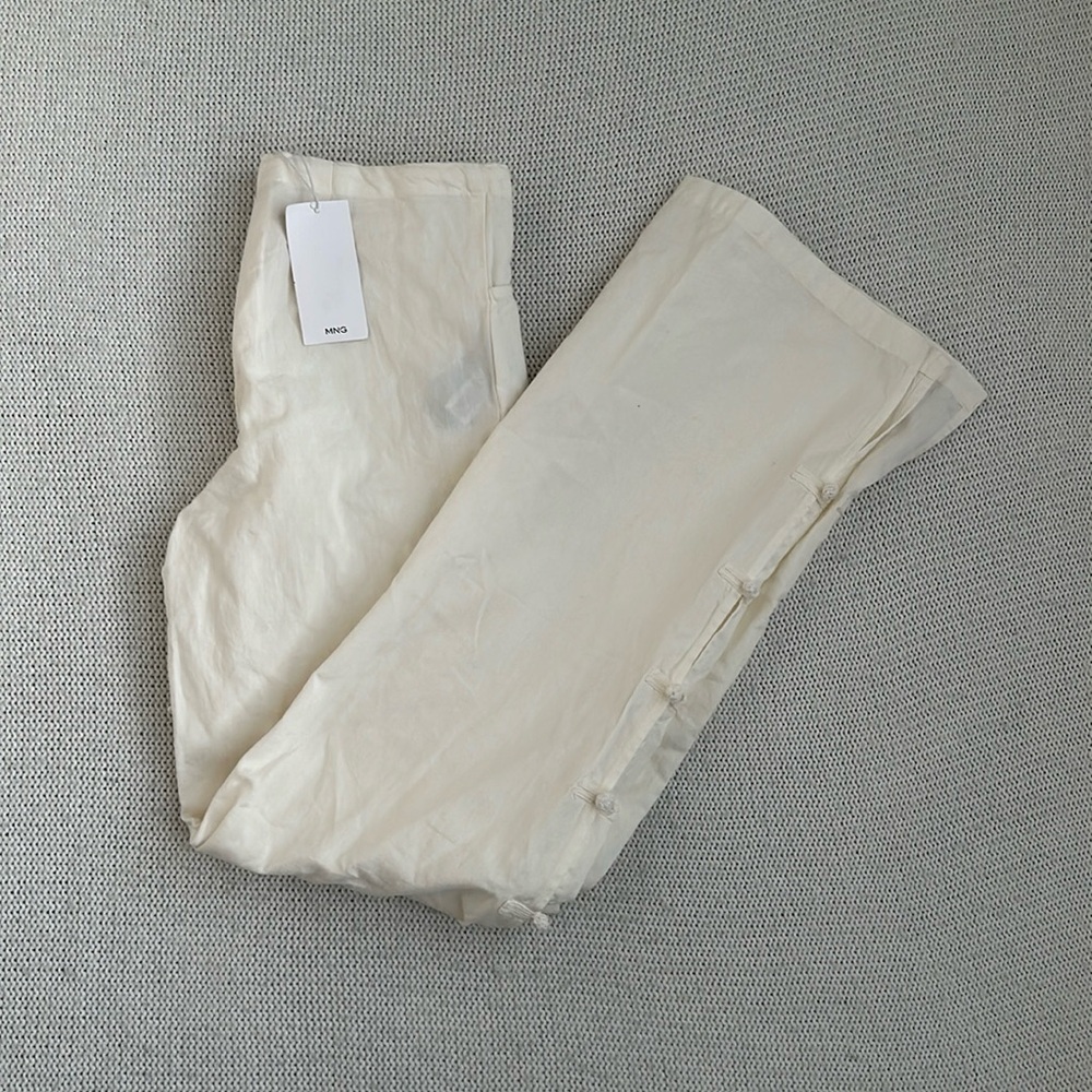 Mango Cream Straight Leg Pants